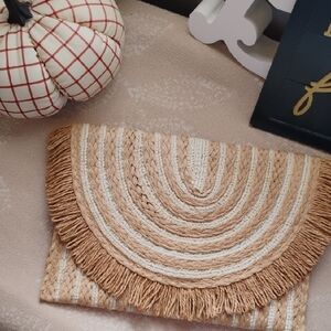 Elegant Tan and Cream Clutch